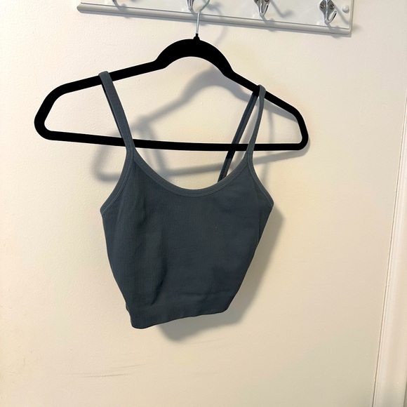 Light Navy Blue Active Wear Crop Top - Picture 1 of 2